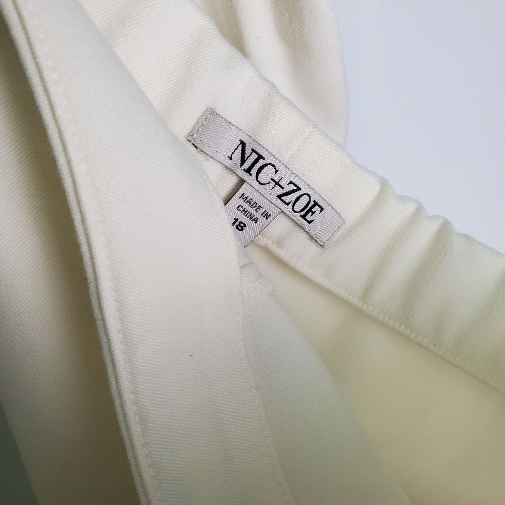 Nic+Zoe Pull-On Cream Wide Leg Pants Size 18 - Picture 6 of 7